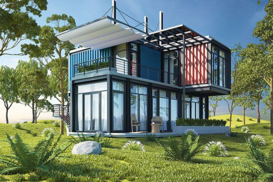 Nhà container giá rẻ 2 tầng với thiết kế phá cách